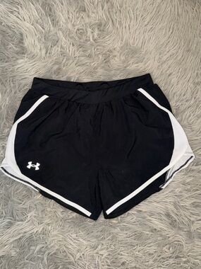 Under Armour Black and White Women's Athletic Running Shorts